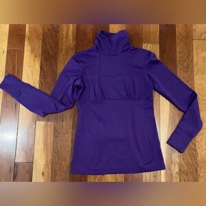 ATHLETA Active Pullover Ladies Size XS Running Sporty Warm Purple Back Pocket